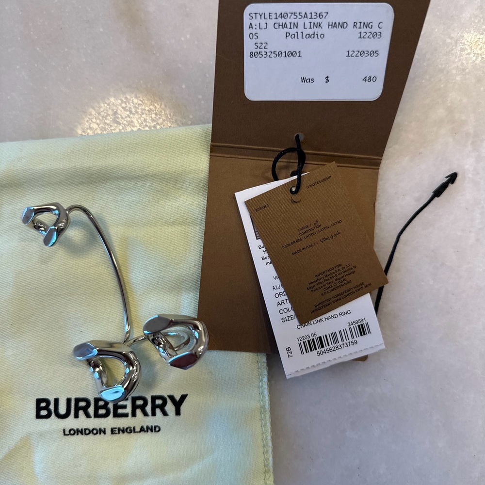 Burberry Palladium-Plated Chain-Link Rings